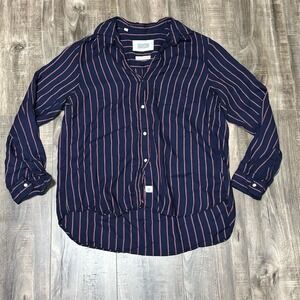 Grayson Women's Striped Button-Up Shirt Multicolor Size 3 Long Sleeve